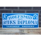 Hoefsmid met Rijks Diploma60x25 cm