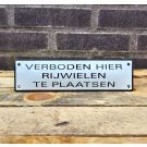 Veiligheids bord Verboden rijwielen te plaatsen