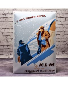 Emalj väggreklam KLM verwarmd